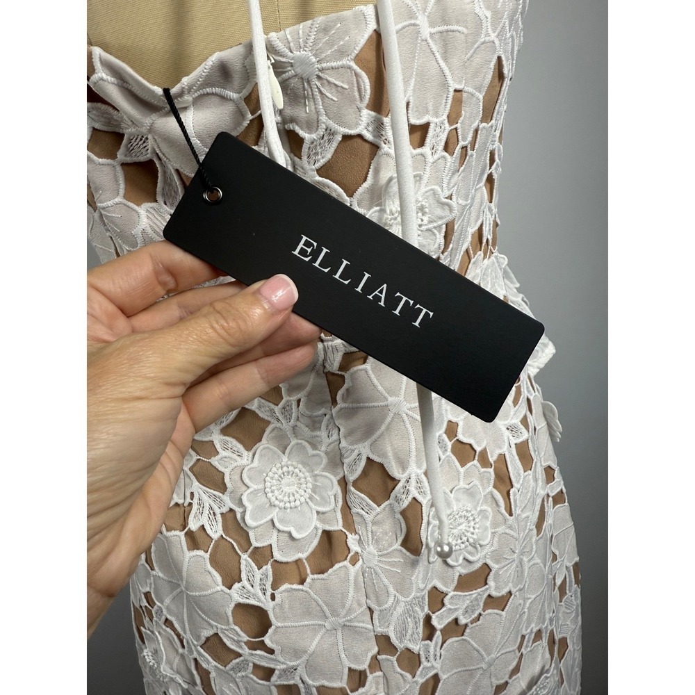 NWT Elliatt Seafarer Lace Halter Neck Mini Dress in White Size XS  $319 - Picture 9 of 11